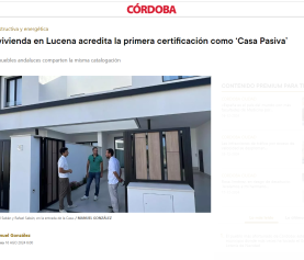 ¡PRIMERA VIVIENDA PASSIVHAUS CERTIFICADA DE CÓRDOBA!